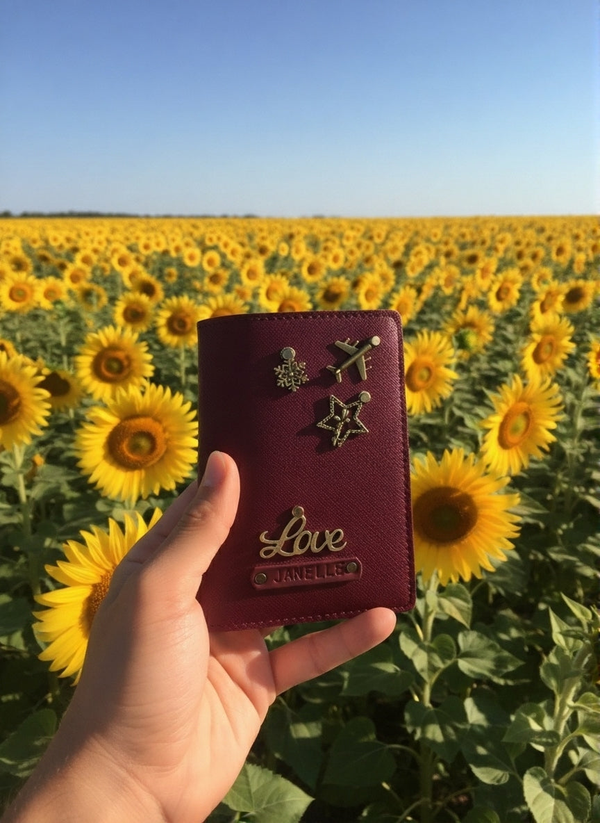 Personalised Passport Cover (4 Charms)